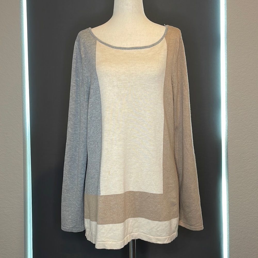 CHARTER CLUB thin color block sweater